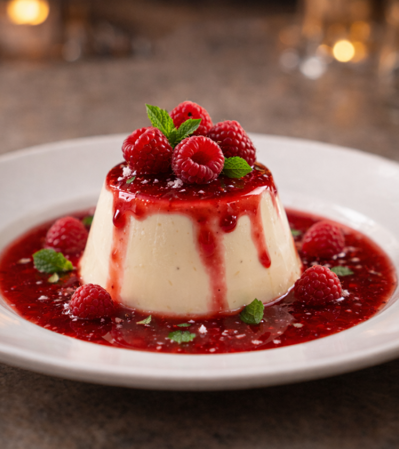 Frambuazlı Panna Cotta